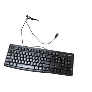 Logitech K120 Wired USB Keyboard Black Full Size Spill-Resistant Y-U0009